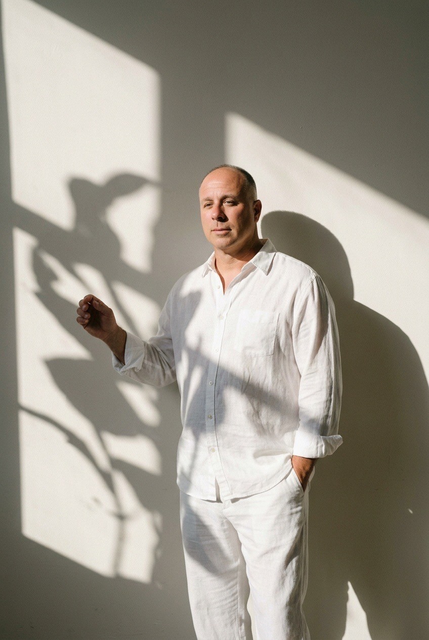 Evan Abramson portrait in warm sunlight